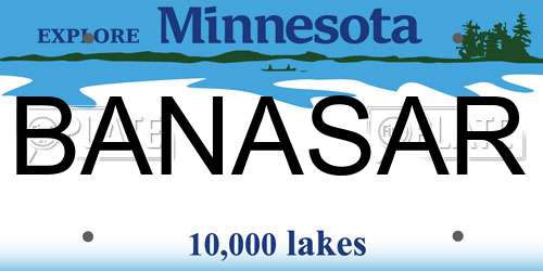 BANASAR Minnesota License Plate
