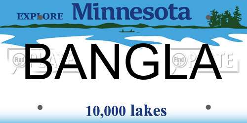 BANGLA Minnesota License Plate