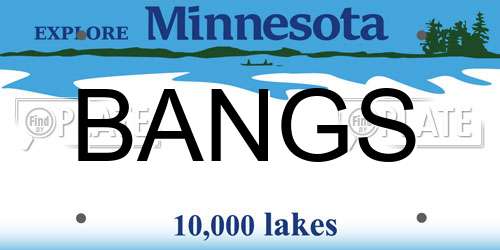 BANGS Minnesota License Plate