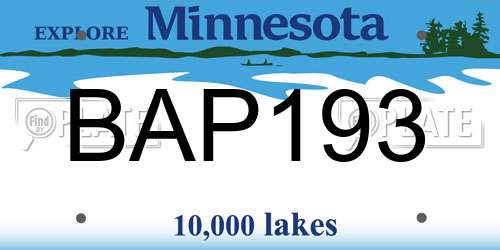 BAP193 Minnesota License Plate