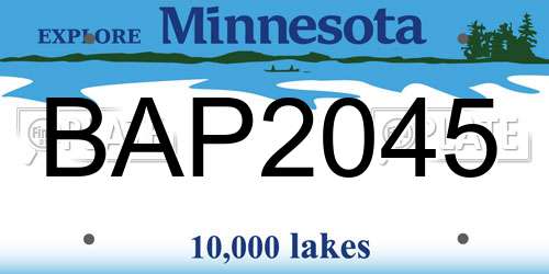 BAP2045 Minnesota License Plate