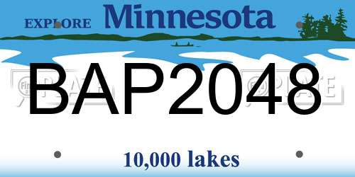 BAP2048 Minnesota License Plate