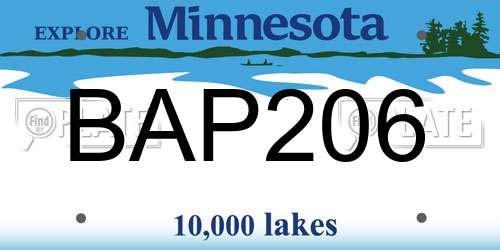 BAP206 Minnesota License Plate