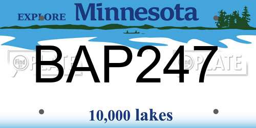 BAP247 Minnesota License Plate
