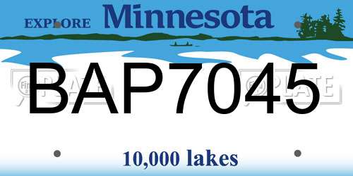 BAP7045 Minnesota License Plate