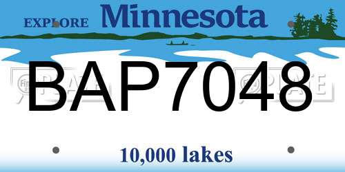 BAP7048 Minnesota License Plate