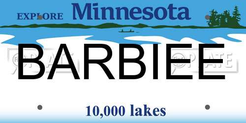BARBIEE Minnesota License Plate
