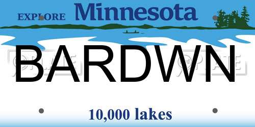 BARDWN Minnesota License Plate