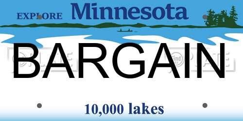 BARGAIN Minnesota License Plate