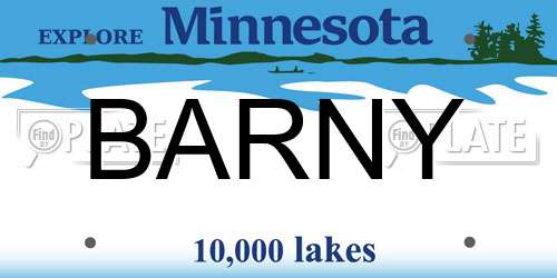 BARNY Minnesota License Plate