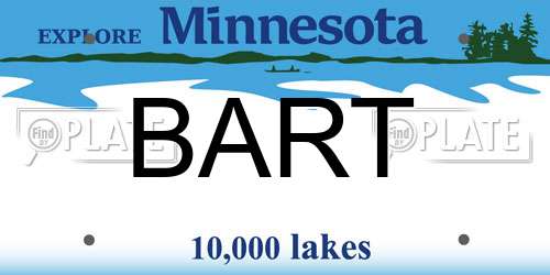 BART Minnesota License Plate