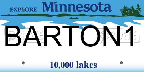 BARTON1 Minnesota License Plate