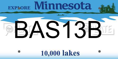 BAS13B Minnesota License Plate
