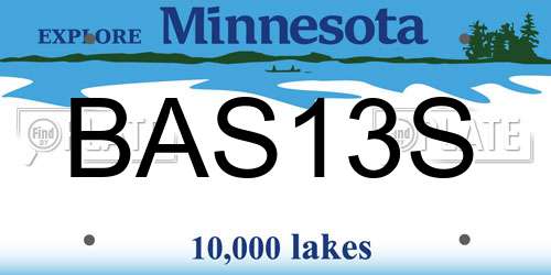 BAS13S Minnesota License Plate