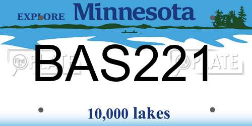 BAS221 Minnesota License Plate