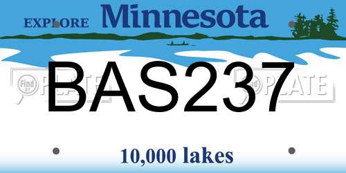 BAS237 Minnesota License Plate