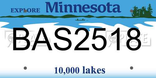 BAS2518 Minnesota License Plate