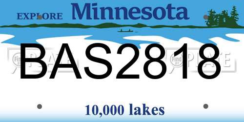 BAS2818 Minnesota License Plate