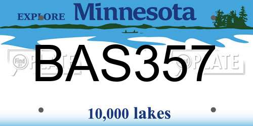BAS357 Minnesota License Plate