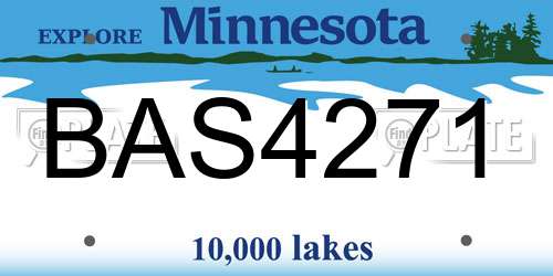 BAS4271 Minnesota License Plate