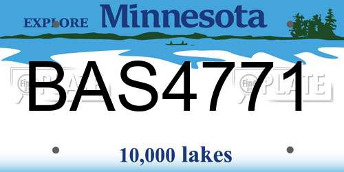 BAS4771 Minnesota License Plate