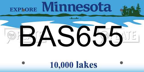 BAS655 Minnesota License Plate