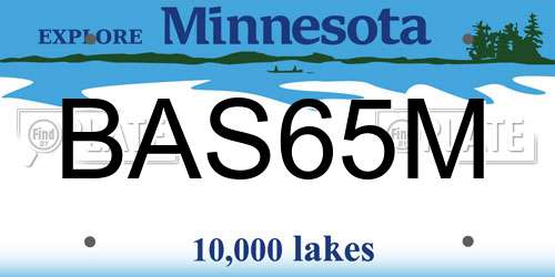 BAS65M Minnesota License Plate