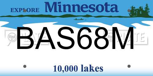 BAS68M Minnesota License Plate