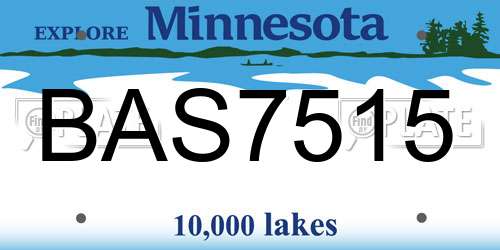 BAS7515 Minnesota License Plate