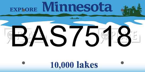 BAS7518 Minnesota License Plate