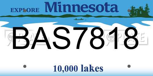 BAS7818 Minnesota License Plate