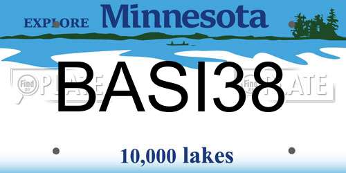 BASI38 Minnesota License Plate