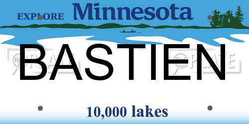 BASTIEN Minnesota License Plate