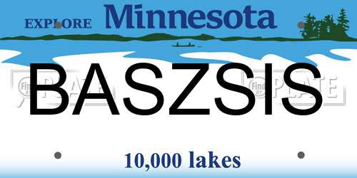 BASZSIS Minnesota License Plate