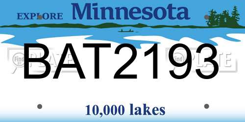 BAT2193 Minnesota License Plate