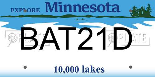 BAT21D Minnesota License Plate