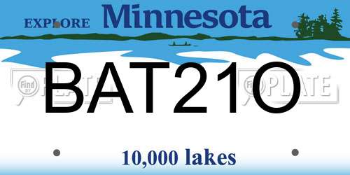 BAT21O Minnesota License Plate