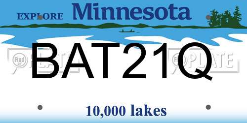 BAT21Q Minnesota License Plate