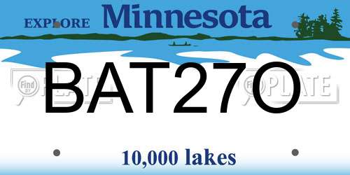 BAT27O Minnesota License Plate