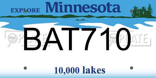 BAT710 Minnesota License Plate