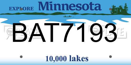 BAT7193 Minnesota License Plate