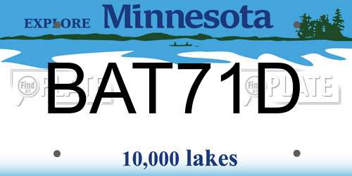 BAT71D Minnesota License Plate