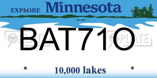 BAT71O Minnesota License Plate