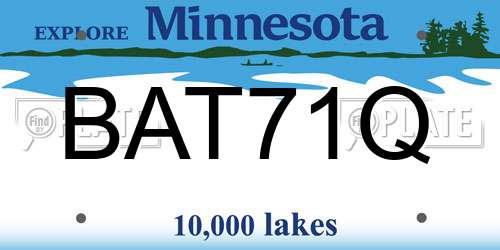 BAT71Q Minnesota License Plate