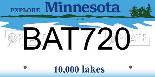 BAT720 Minnesota License Plate