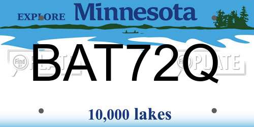 BAT72Q Minnesota License Plate