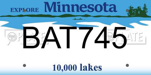 BAT745 Minnesota License Plate
