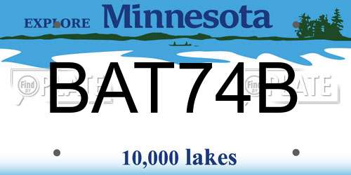 BAT74B Minnesota License Plate