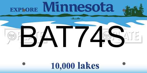 BAT74S Minnesota License Plate