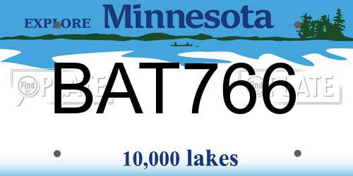 BAT766 Minnesota License Plate